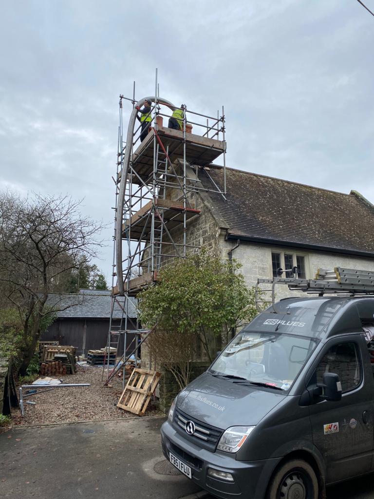Scaffolding and chimney system