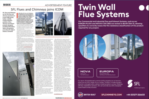 Find out why Scotlands finest chose SFL Europa® twin wall stainless steel system. You can read all about it in the latest September edition of BSEE 